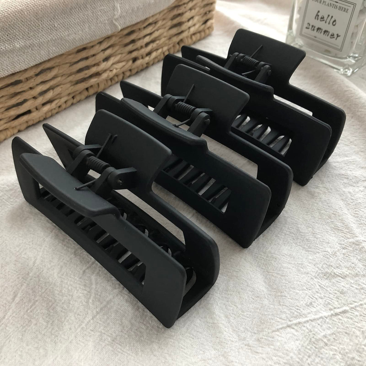Nalodu hair claw clips displayed on a vanity