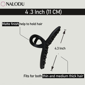 Nalodu hair claw clips set of four in matte black