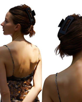 Nalodu large square hair claw clips in matte black packaging
