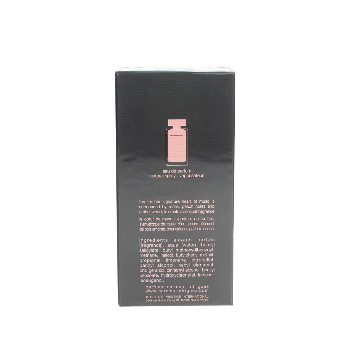 Narciso Eau de Parfum Spray 3.4 oz black floral bottle side view