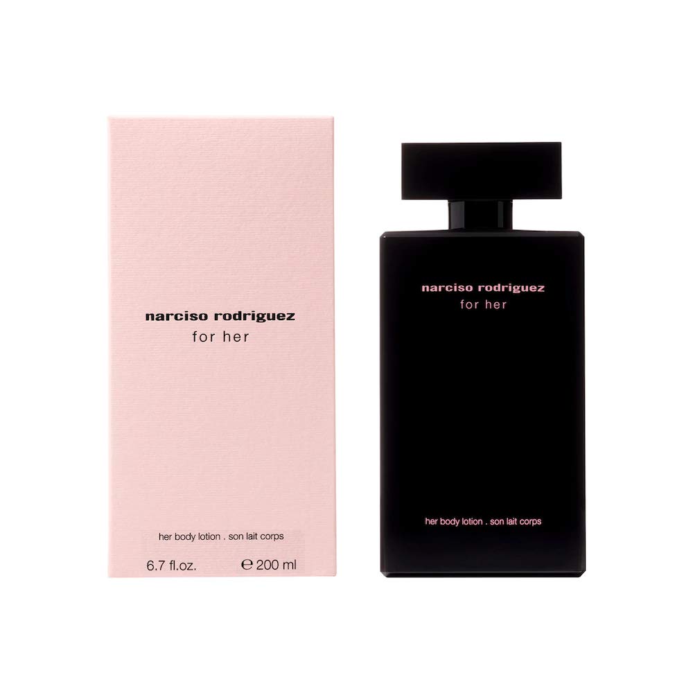Narciso Rodriguez for Her Body Lotion 6.7 oz front view with elegant packaging