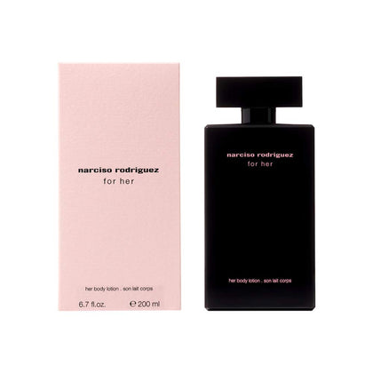 Narciso Rodriguez for Her Body Lotion 6.7 oz front view with elegant packaging