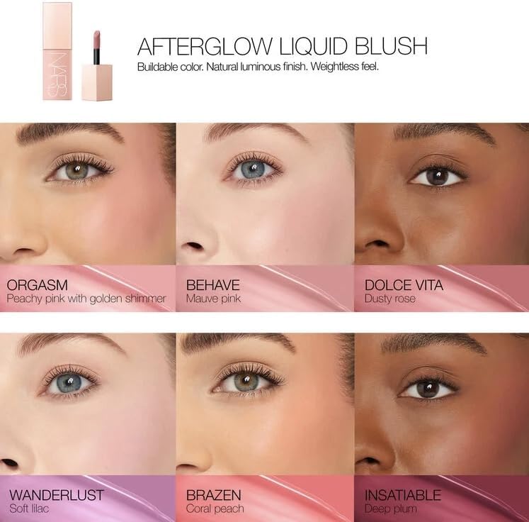 NARS Afterglow Liquid Blush Brazen 0.23 oz lifestyle scene