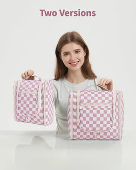 Narwey Checkered Toiletry Bag in lifestyle setting