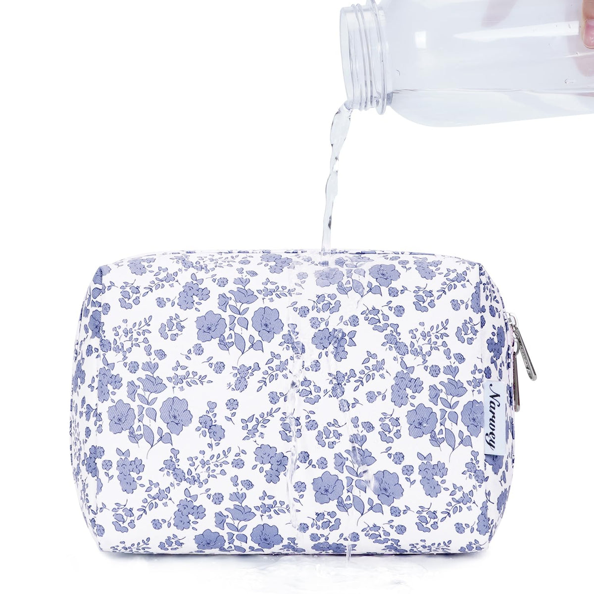 Narwey Floral Makeup Bag showing vibrant floral pattern