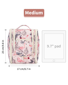Narwey Hanging Toiletry Bag beige bird in travel setting