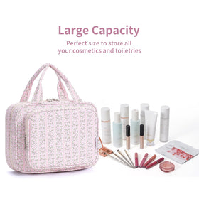 Narwey Hanging Toiletry Bag compact design on a travel suitcase