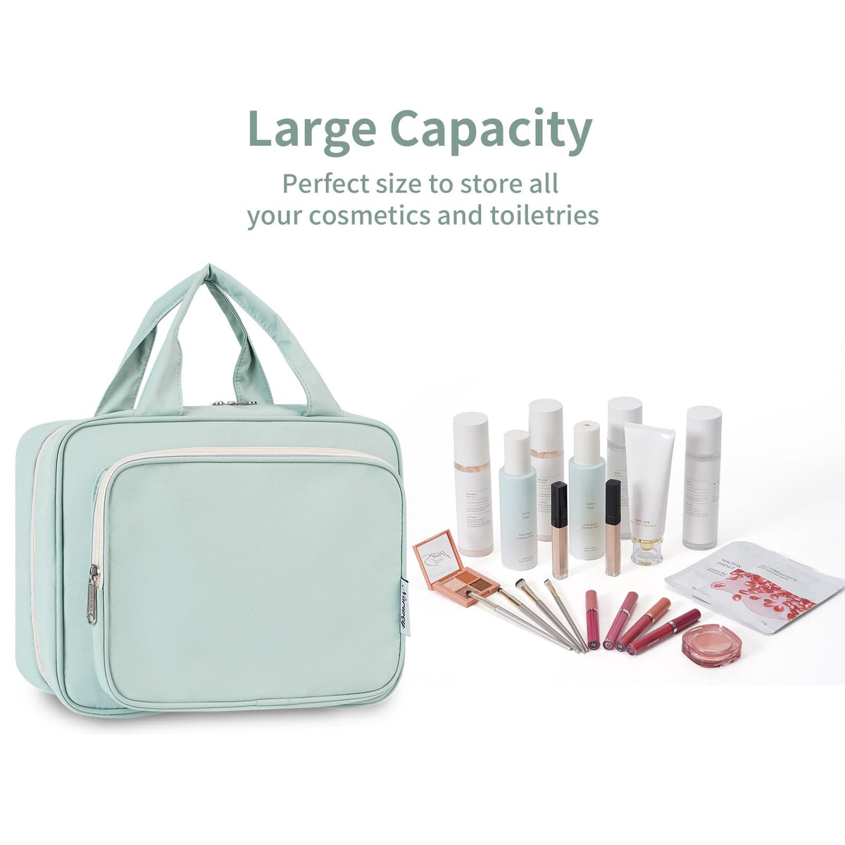 Narwey Hanging Toiletry Bag details showing fabric quality