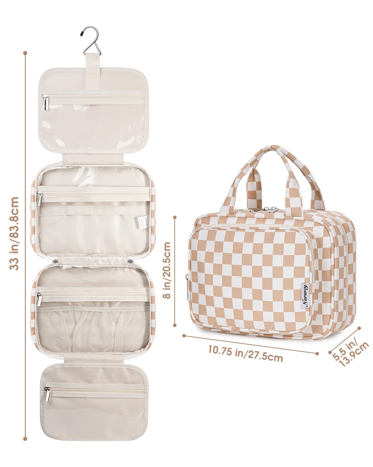 Narwey Hanging Toiletry Bag displayed on a bathroom counter