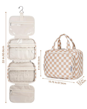 Narwey Hanging Toiletry Bag displayed on a bathroom counter