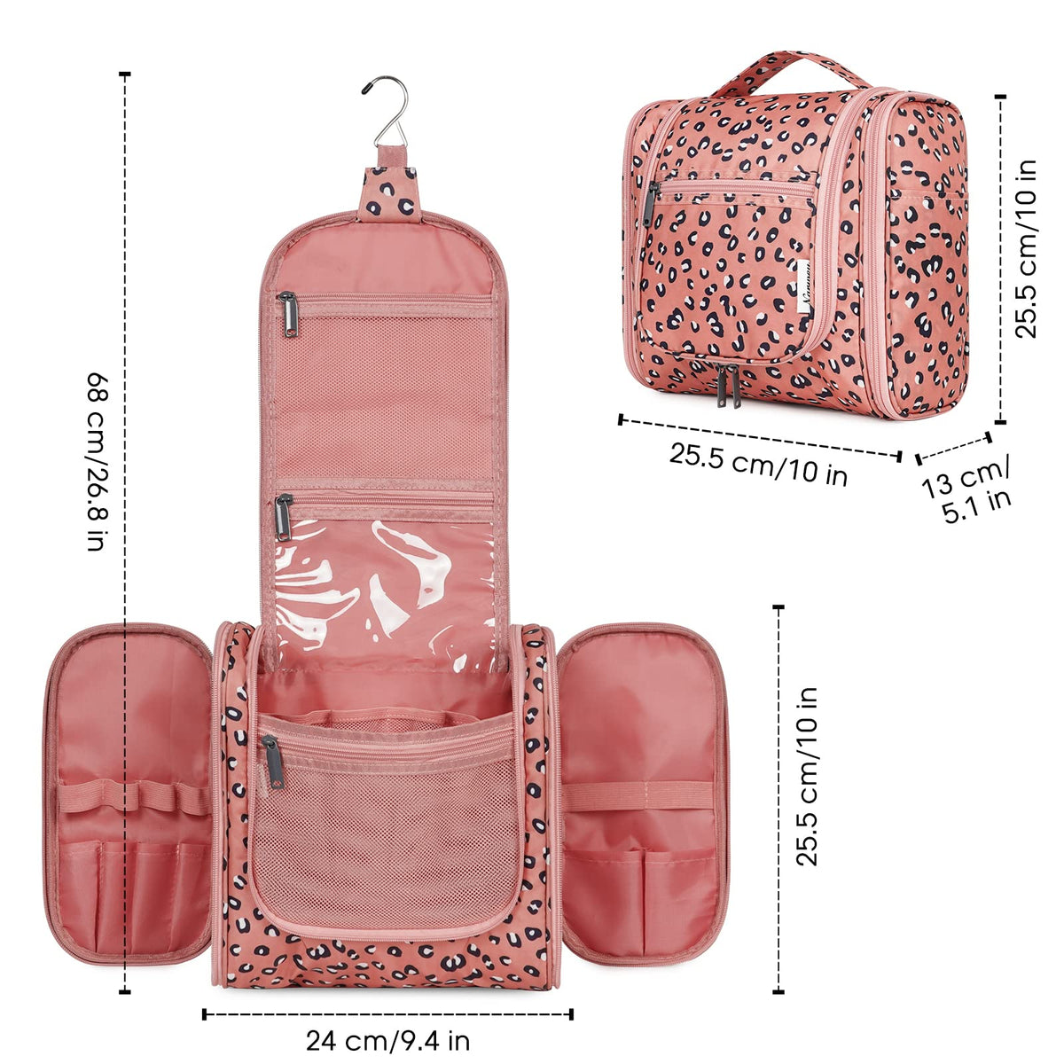 Narwey Hanging Toiletry Bag flat pack design