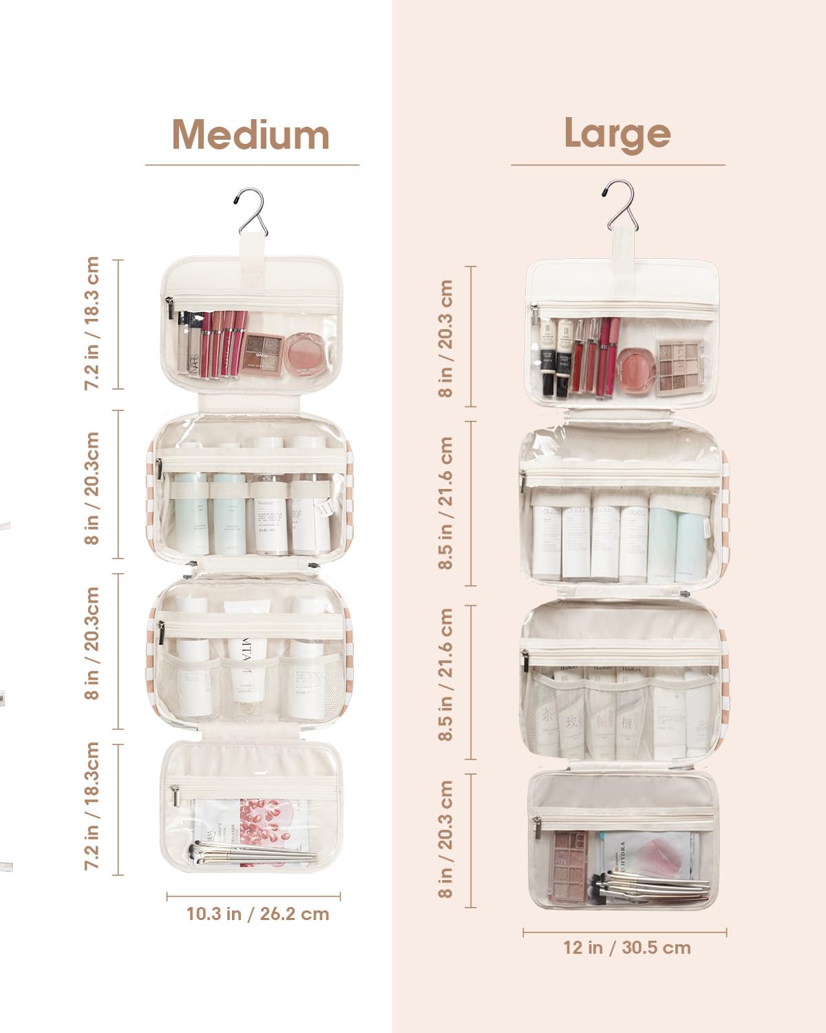 Narwey Hanging Toiletry Bag folded showing compact design