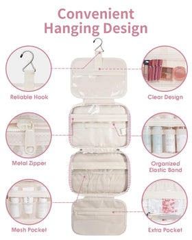 Narwey Hanging Toiletry Bag hanging from a hook