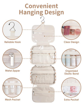 Narwey Hanging Toiletry Bag hanging from a towel rack