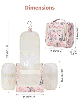 Narwey Hanging Toiletry Bag hanging from a towel rack
