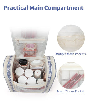 Narwey Hanging Toiletry Bag hanging on a towel rack