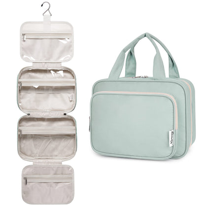 Narwey Hanging Toiletry Bag in Mint Green front view
