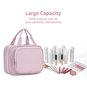 Narwey Hanging Toiletry Bag in use at a travel setting