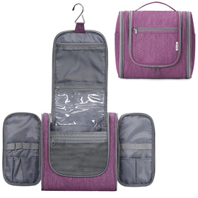 Narwey Hanging Toiletry Bag large dark purple front view