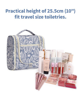 Narwey Hanging Toiletry Bag open with toiletries inside