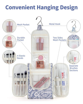 Narwey Hanging Toiletry Bag opened showing compartments