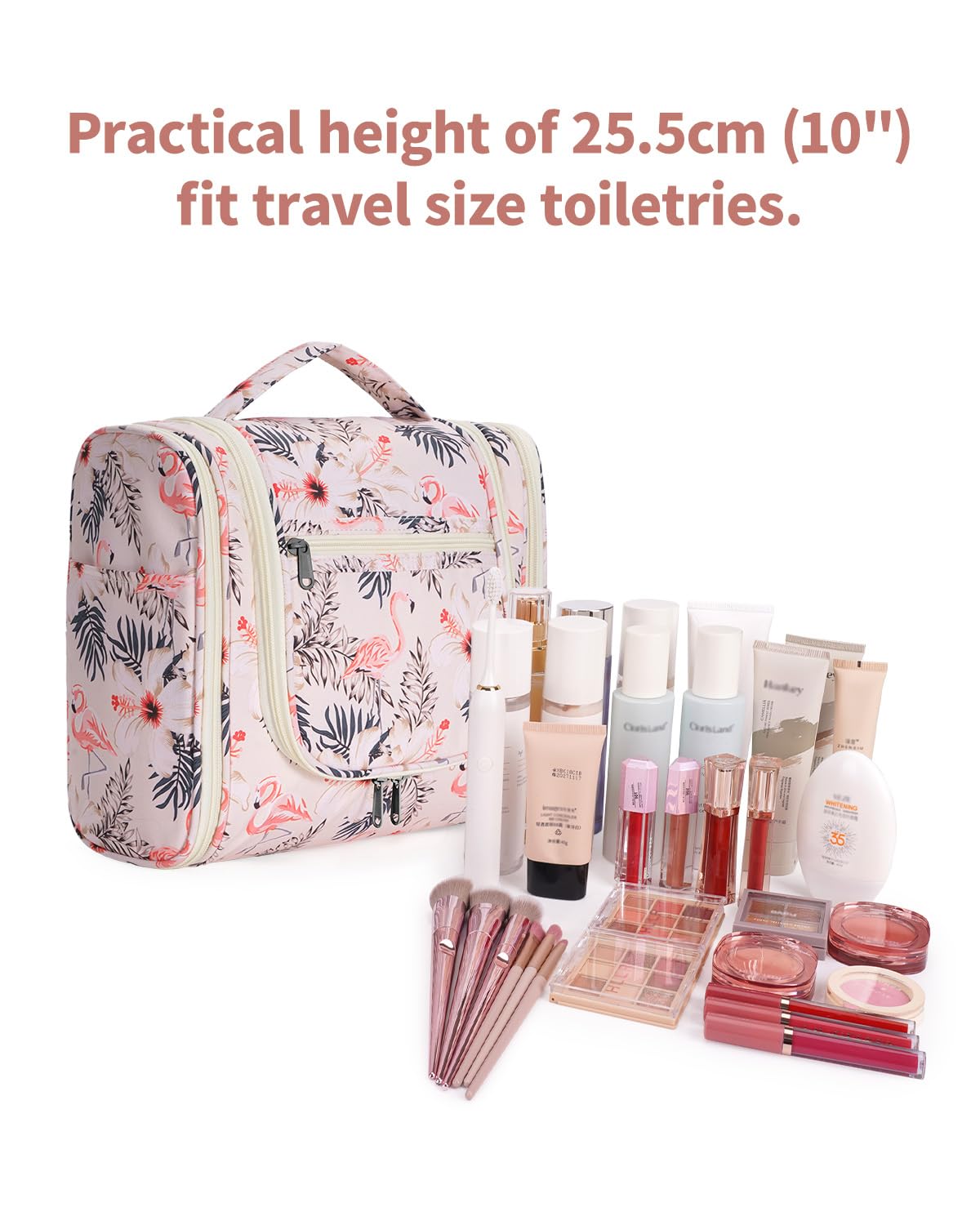 Narwey Hanging Toiletry Bag packed with travel essentials