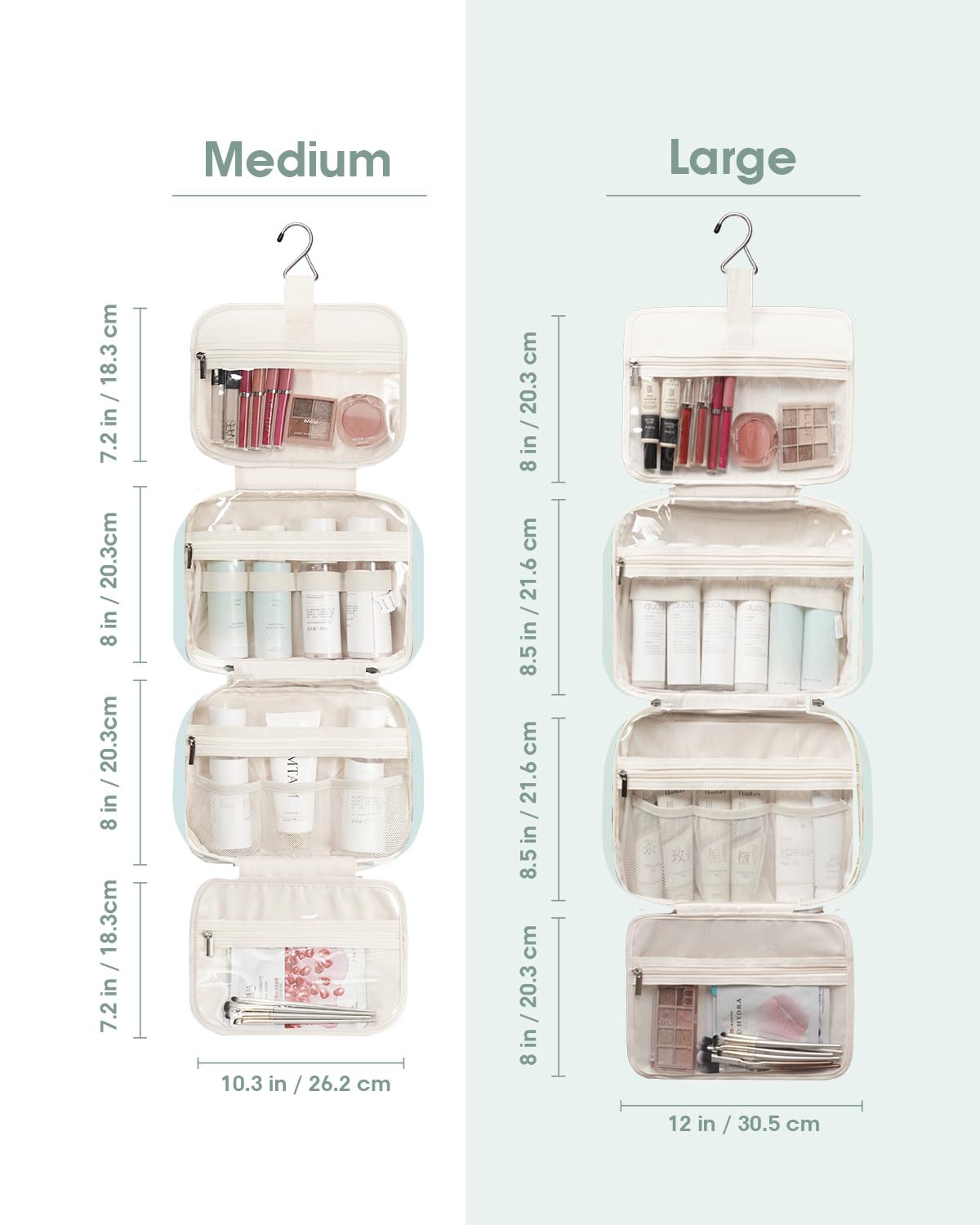 Narwey Hanging Toiletry Bag packed with travel-size toiletries