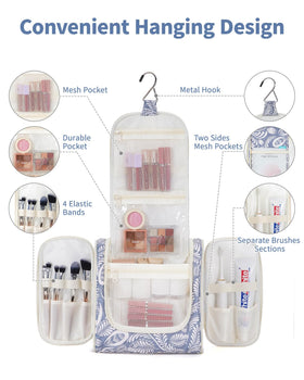 Narwey Hanging Toiletry Bag showing large main compartment and pockets