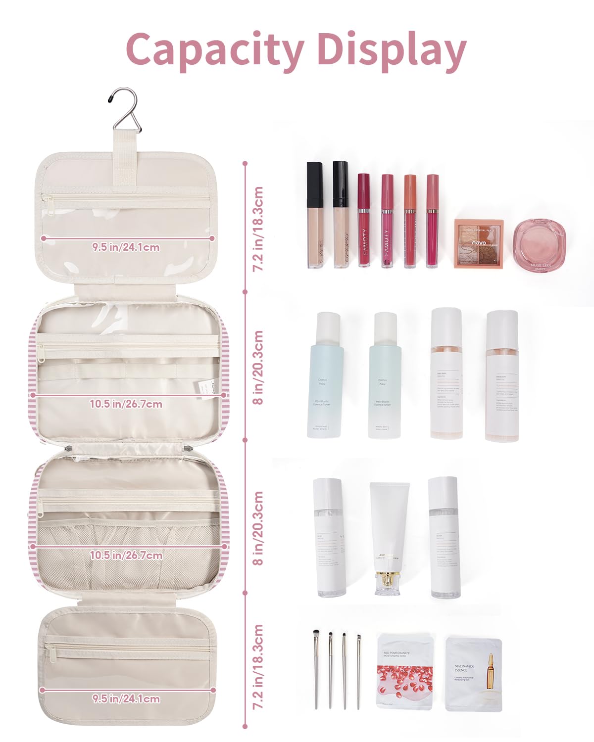 Narwey Hanging Toiletry Bag side view