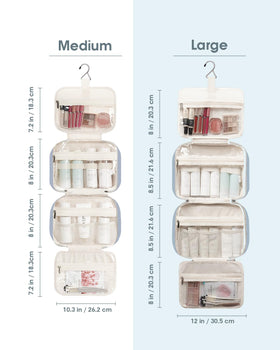 Narwey Hanging Toiletry Bag with toiletries and cosmetics inside