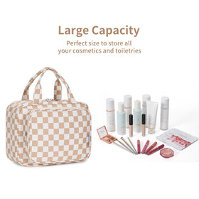 Narwey Hanging Toiletry Bag with toiletries and makeup items