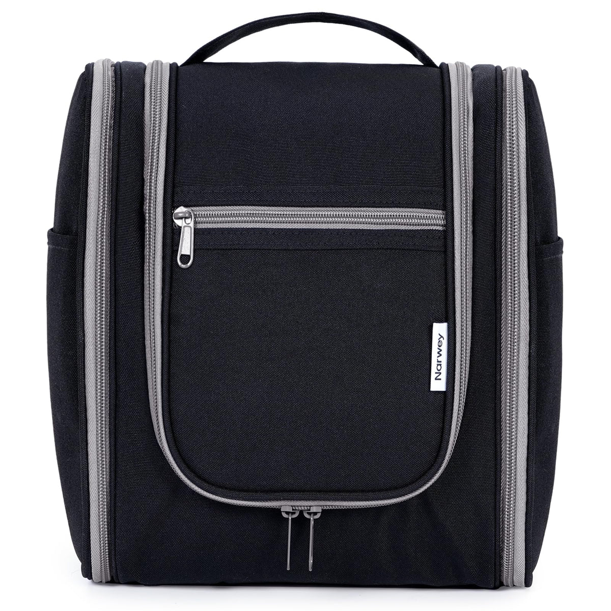 Narwey Hanging Travel Toiletry Bag front view in black