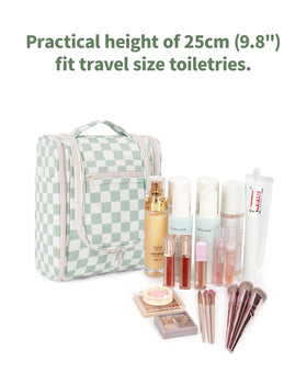 Narwey Hanging Travel Toiletry Bag hanging from a towel rack
