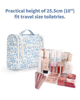 Narwey Large Hanging Toiletry Bag hanging from a towel rack