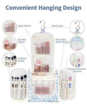 Narwey Large Hanging Toiletry Bag side view showing multiple pockets