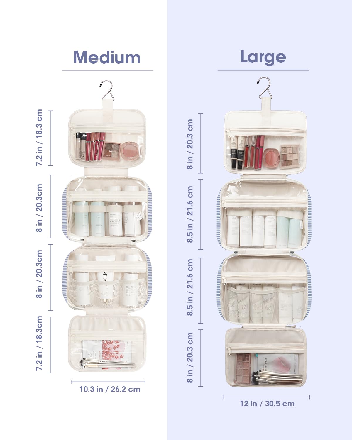 Narwey Large Hanging Toiletry Bag with metal hook for hanging