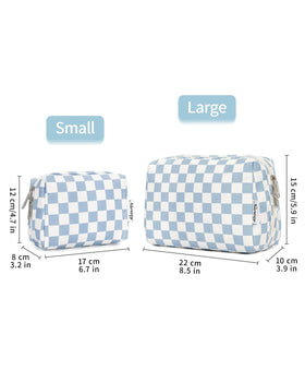 Narwey small checkered makeup bag in a stylish purse