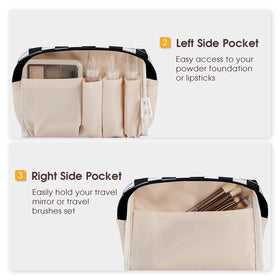 Narwey Small Checkered Makeup Bag lifestyle shot in a purse