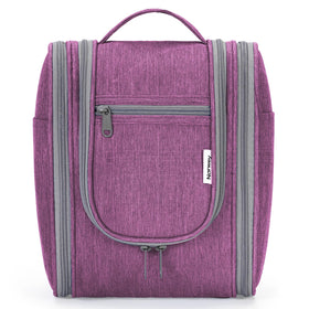 Narwey Small Hanging Toiletry Bag front view in Dark Purple