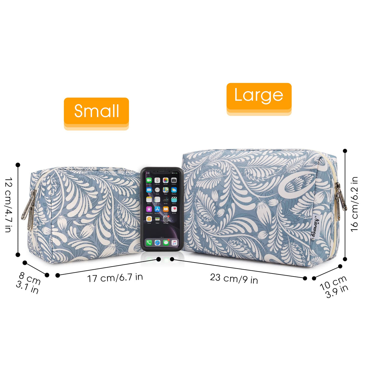 Narwey Small Makeup Bag opened showing compartments