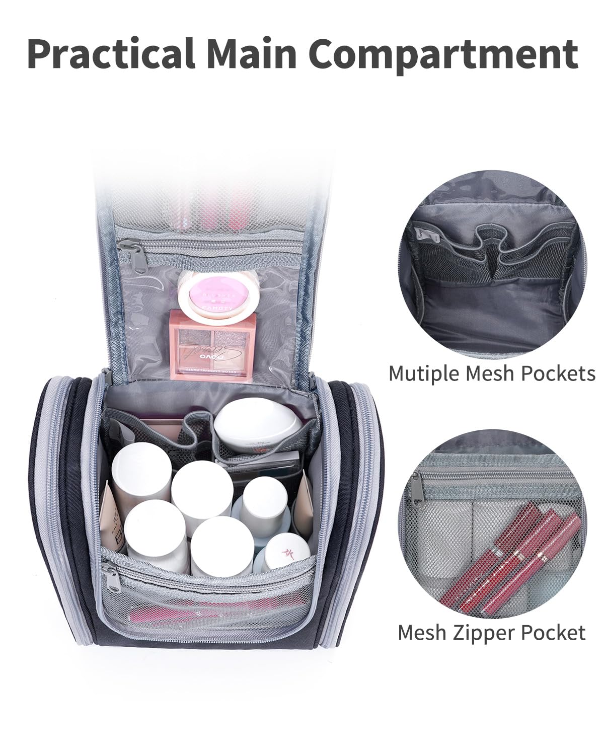 Narwey Toiletry Bag hanging from a towel rack
