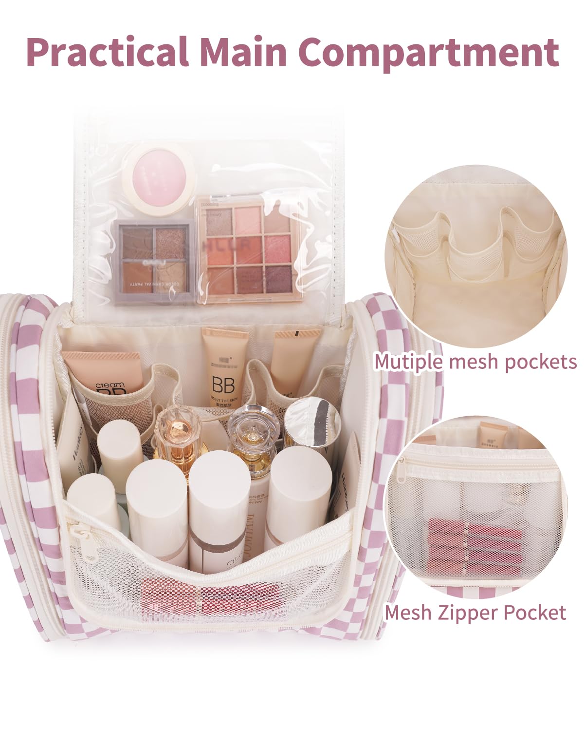 Narwey Toiletry Bag hanging from a towel rack