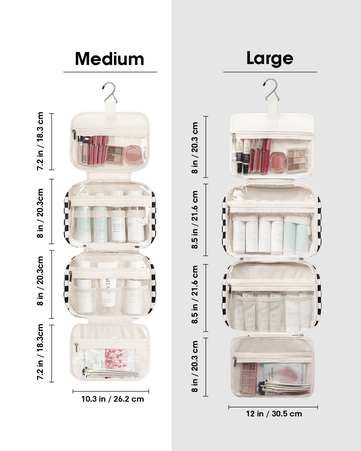 Narwey Toiletry Bag hanging on a towel rack
