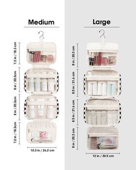 Narwey Toiletry Bag hanging on a towel rack