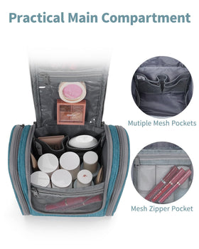 Narwey Toiletry Bag side view displaying zipper pockets
