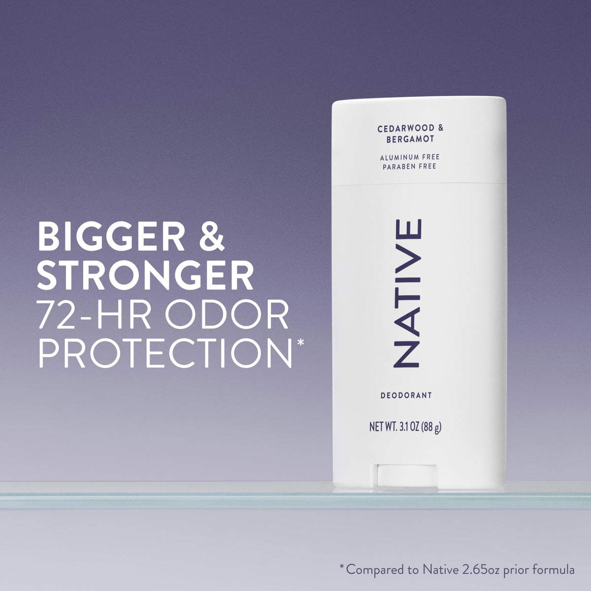 Native Aluminum Free Deodorant Cedarwood & Bergamot packaging side view