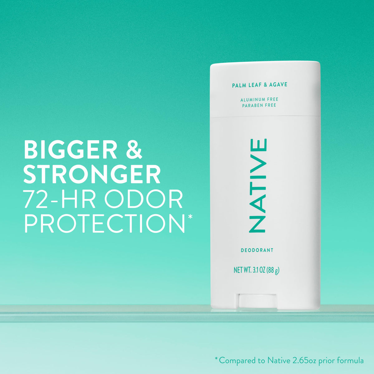 Native Aluminum Free Deodorant large stick back view with ingredient list