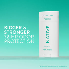 Native Aluminum Free Deodorant large stick back view with ingredient list