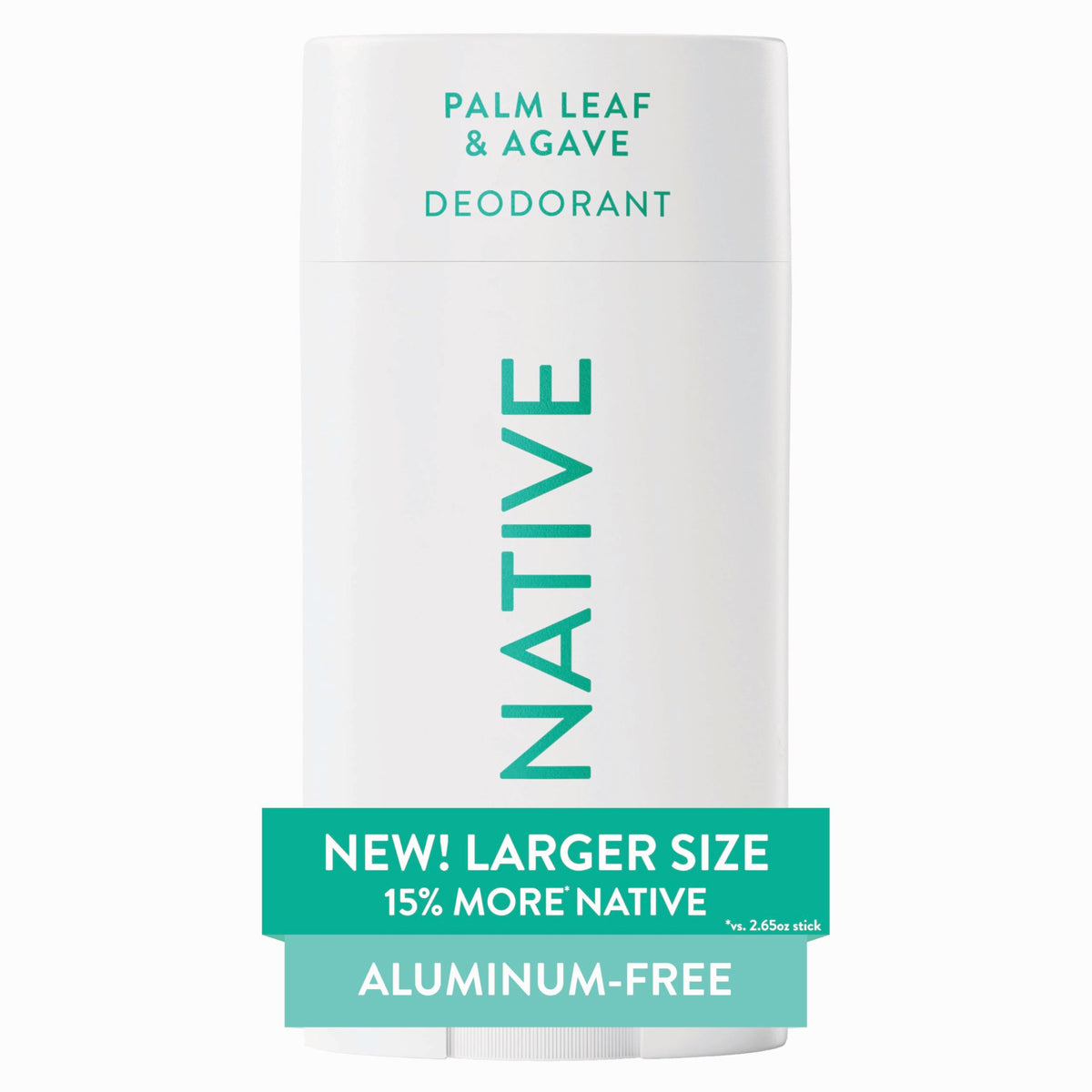 Native Aluminum Free Deodorant large stick front view with green palm leaf design