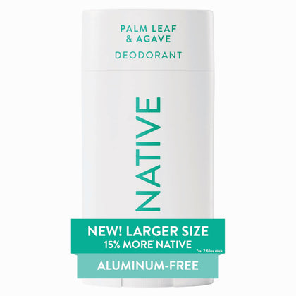 Native Aluminum Free Deodorant large stick front view with green palm leaf design